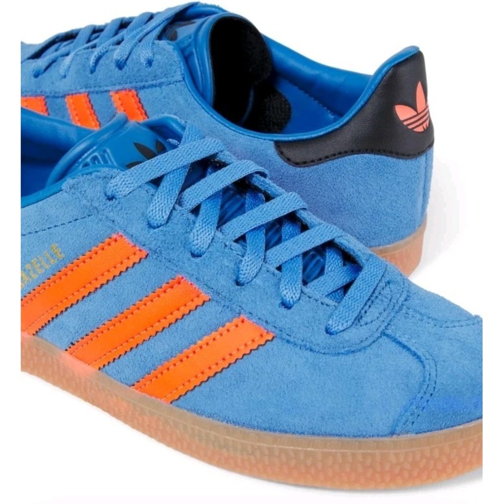 adidas Gazelle J Kids Youth 6 Blue Orange Shoes JP7124 New In Box FR 38 2/3NIB